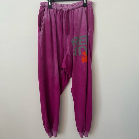 Free City Women’s Magenta Elastic Waist Joggers Size Medium - Picture 1 of 7